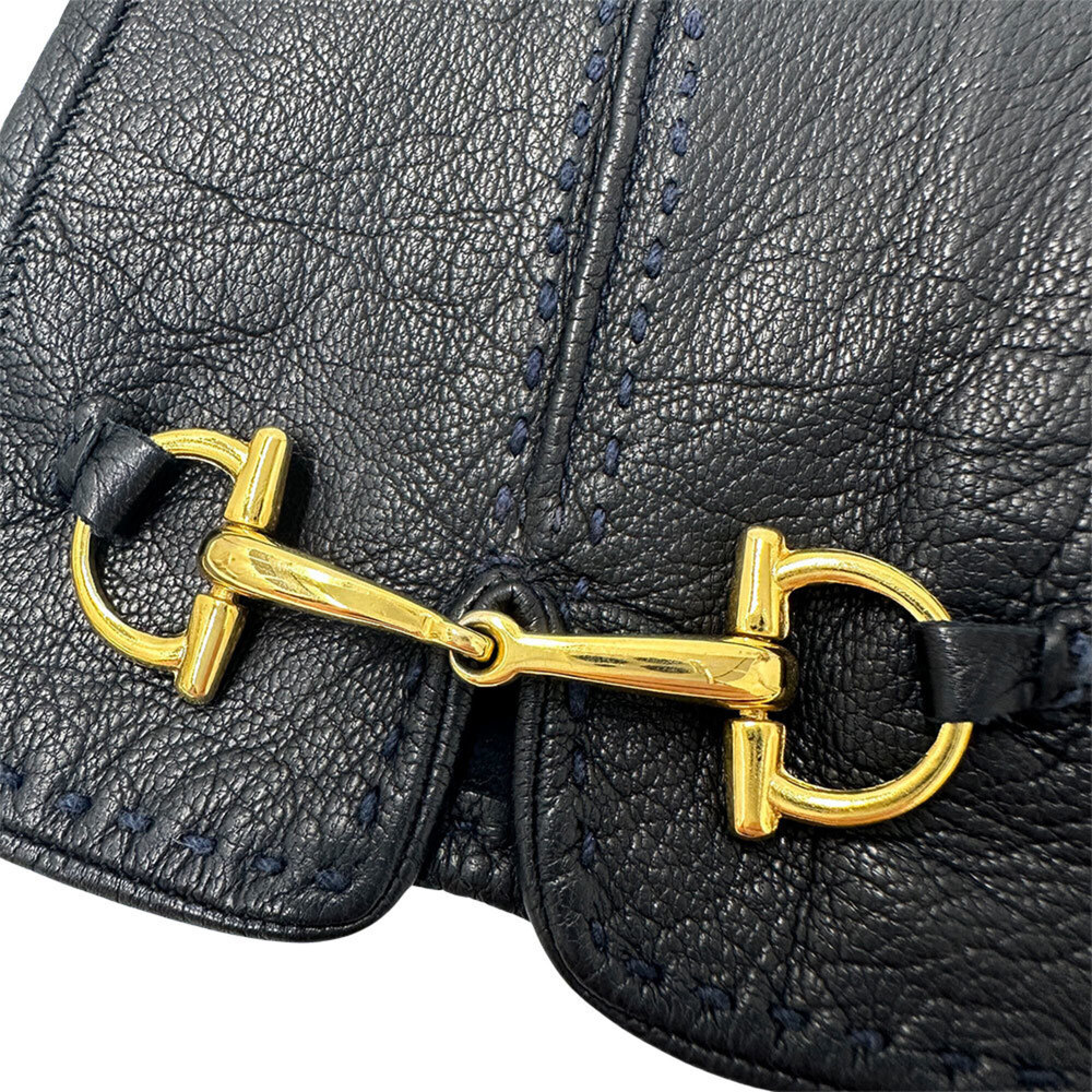 Gucci women's leather gloves with horsebit detail, black. - Picture 7 of 7